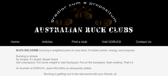 picture showing the ruck.club website